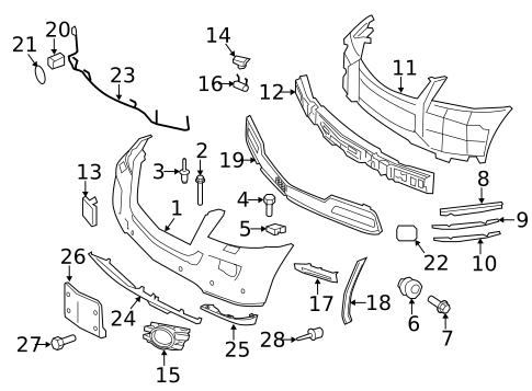 Bumper & Components - Front for 2010 Mercedes-Benz GL350 #2