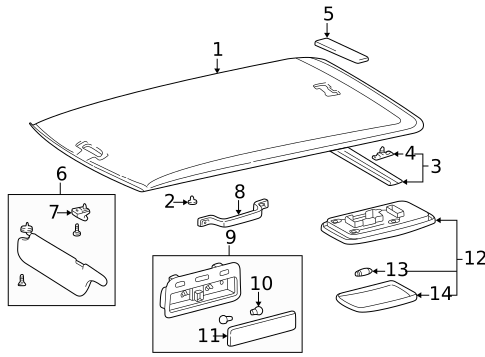 Interior Trim - Roof for 1998 Toyota RAV4 #4