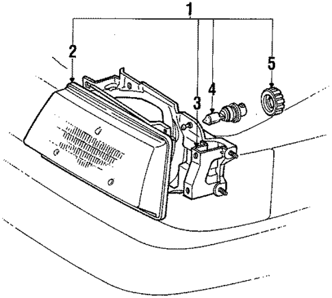 Headlamp Components for 1988 Toyota Tercel #1