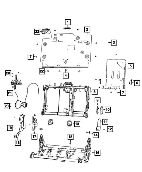 Rear Seats - Second Row Adjusters, Recliners, Shields and Risers for 2026 Jeep Gladiator #0