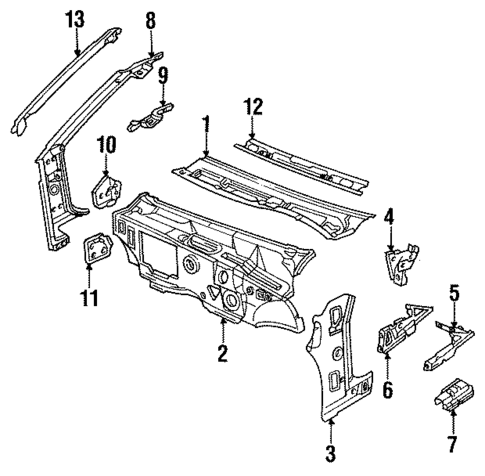 Cowl Panels for 1990 Cadillac Eldorado #0