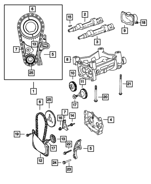 Timing Belt/Chain and Cover and Balance Shaft for 2009 Chrysler PT Cruiser #0