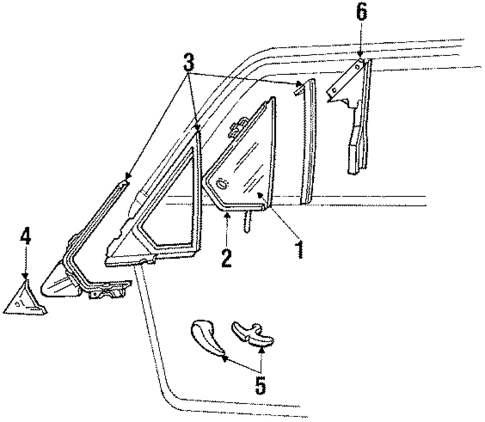 Glass - Door for 1985 Ford Escort #1