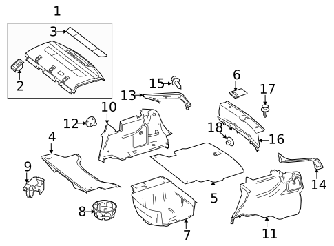 Interior Trim - Rear Body for 2014 Mercedes-Benz C63 AMG #1
