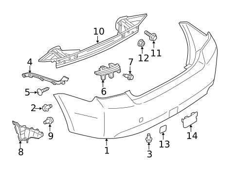 Bumper & Components - Rear for 2014 Subaru Impreza #1