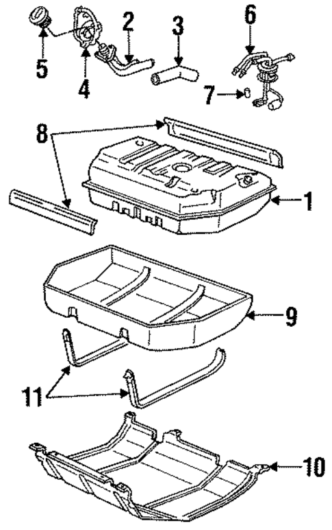 Gas Fuel Supply for 1995 Chevrolet Suburban K2500 #0