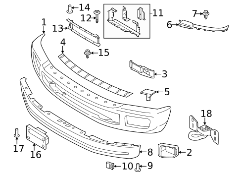 Bumper & Components - Front for 2021 Ford F-250 Super Duty #0