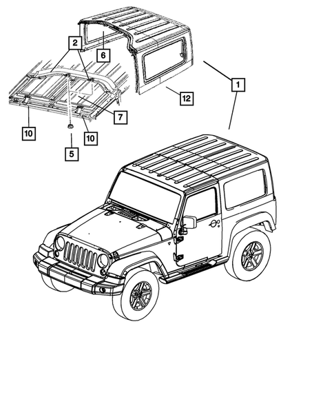 Roof for 2008 Jeep Wrangler #2