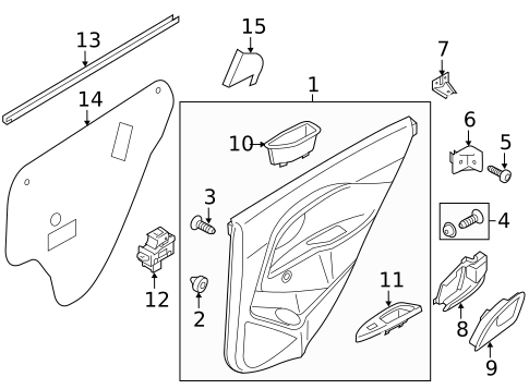 Interior Trim - Rear Door for 2014 Kia Rio #0