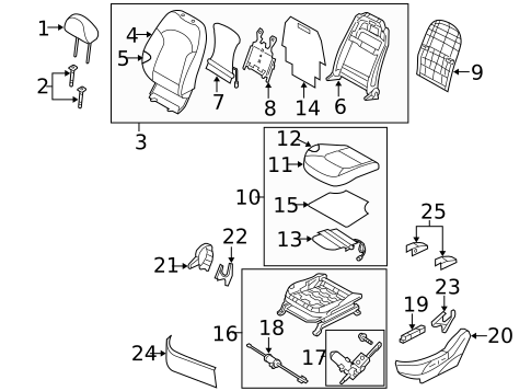 Driver Seat Components for 2013 Hyundai Tucson #1