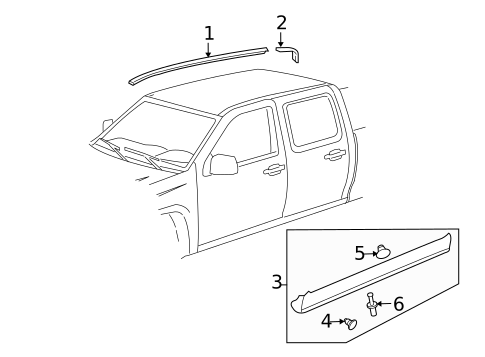 Exterior Trim - Cab for 2005 Chevrolet Colorado #2