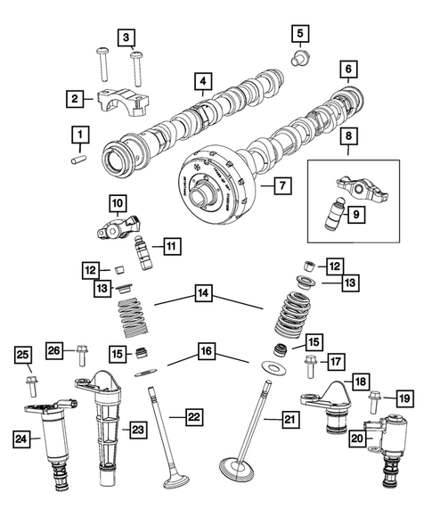 Camshaft and Valve for 2017 Chrysler Pacifica #1