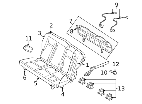 Rear Seat Components for 2006 Chrysler PT Cruiser #2
