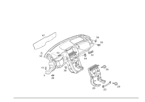 Instrument Panel & Body Parts Used for Co-Driver Airbag for 1998 Mercedes-Benz E430 #0