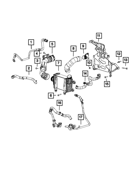 Radiator and Related Parts; Charge Air Cooler for 2018 Jeep Wrangler #4