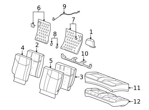 Rear Seat Components for 2008 Chevrolet Cobalt #1