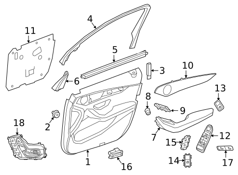 Interior Trim - Front Door for 2017 Mercedes-Benz Metris #1