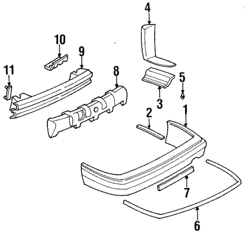 Bumper & Components - Rear for 1995 Buick Regal #0
