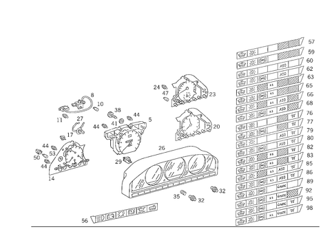 Instrument Cluster for 1986 Mercedes-Benz 300E #0