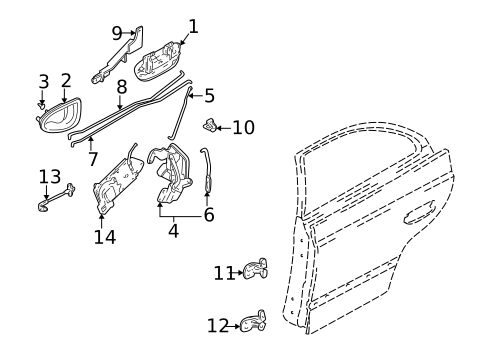 Lock & Hardware for 2001 Hyundai Accent #1