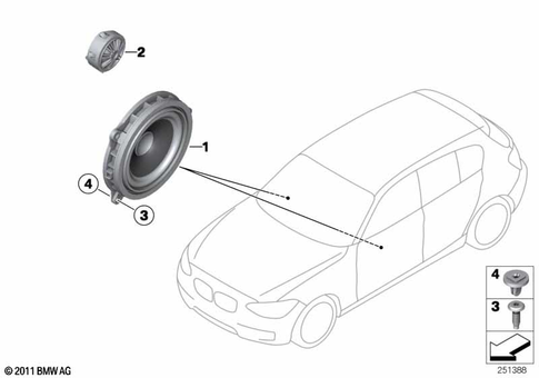 Single Parts Loudspeaker for 2014 BMW M235iX #1
