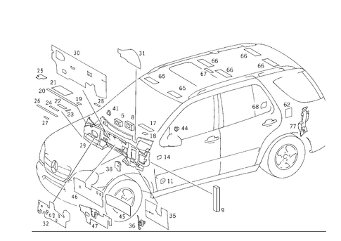 Insulation in Passenger and Luggae Compartment for 2000 Mercedes-Benz ML320 #0