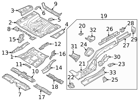 Rear Floor & Rails for 2022 Volkswagen Atlas #0