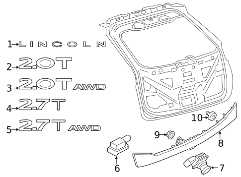 Liftgate for 2019 Lincoln Nautilus #1