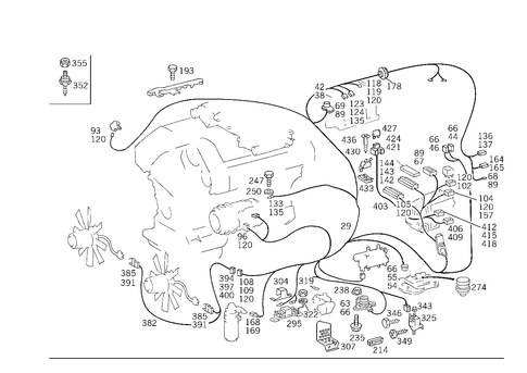 Engine Cable Harness, Body Mounted for 1992 Mercedes-Benz 400E #2