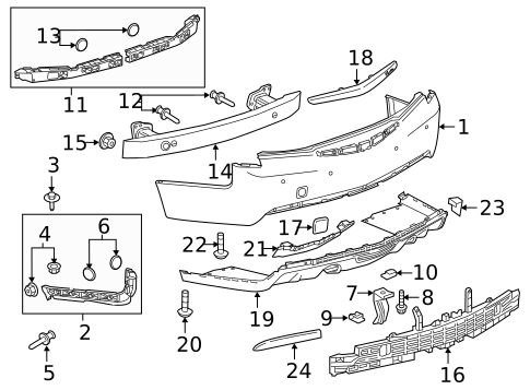 Bumper & Components - Rear for 2016 Cadillac ATS #0