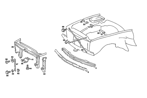 Front Stiffening and Radiator Support for 1985 Mercedes-Benz 380SL #0