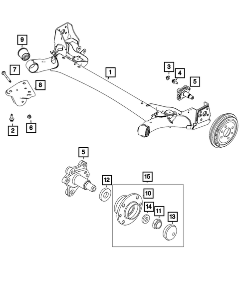 Rear Suspension and Cradle for 2024 Fiat 500E #0
