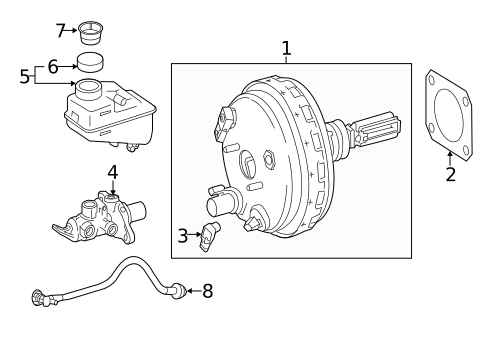 Master Cylinder - Components On Dash Panel for 2017 Mercedes-Benz GLS 350d #0