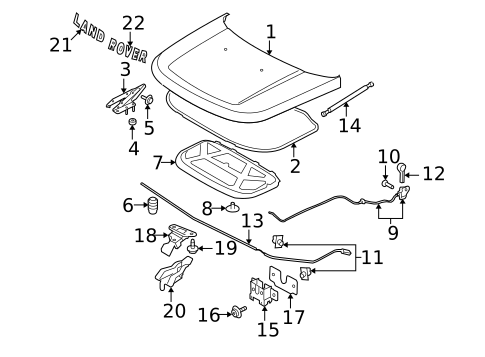 Hood & Components for 2006 Land Rover LR3 #0