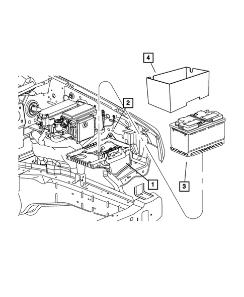 Battery, Battery Tray and Cables for 2010 Jeep Commander #0
