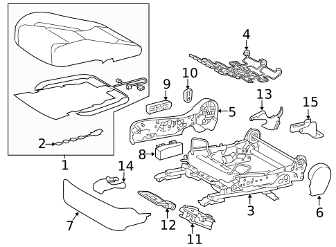 Passenger Seat Components for 2020 Lexus RC F #1