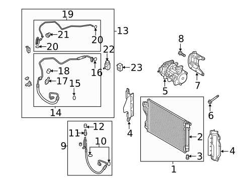Condenser, Compressor & Lines for 2012 Hyundai Sonata #1