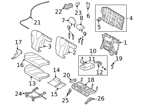 Rear Seat Components for 2014 Toyota Venza #0