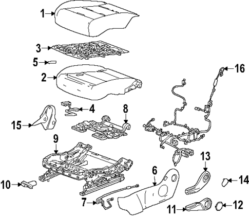 Driver Seat Components for 2025 GMC Terrain #1