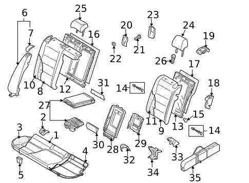 Rear Seat Components for 2009 Volkswagen Rabbit #1