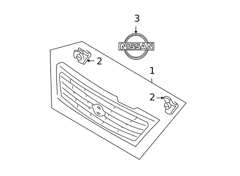 Grille & Components for 2002 Nissan Sentra #1