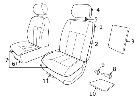 Front Seat Components for 2011 Ram Dakota #2