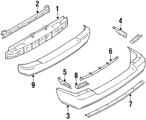 Bumper Assembly - Rear for 1990 Nissan Axxess #0