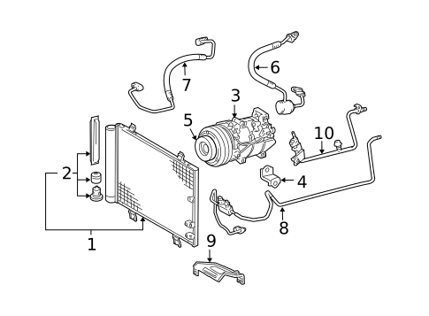 Condenser, Compressor & Lines for 2009 Lexus GS460 #0
