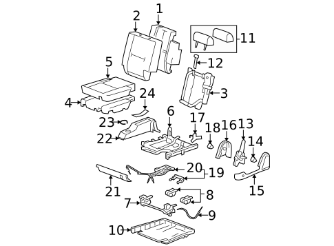 Rear Seat Components for 2007 Chevrolet Suburban 1500 #1