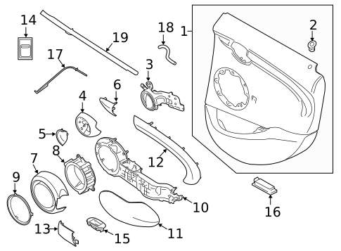 Interior Trim - Rear Door for 2020 Mini Cooper #0