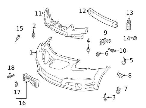 Bumper & Components - Front for 2007 Pontiac Vibe #0