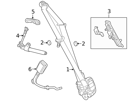 Front Seat Belts for 2011 Cadillac CTS #1