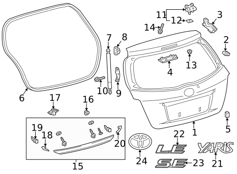 Liftgate for 2012 Toyota Yaris #1