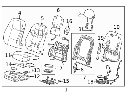Driver Seat Components for 2017 Cadillac CTS #1